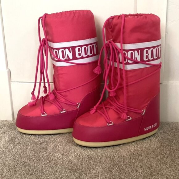Moon Boot Shoes - Moon Boot Tall Icon Boots Moon Boots Pink Icon Boots Bougainville Pink
